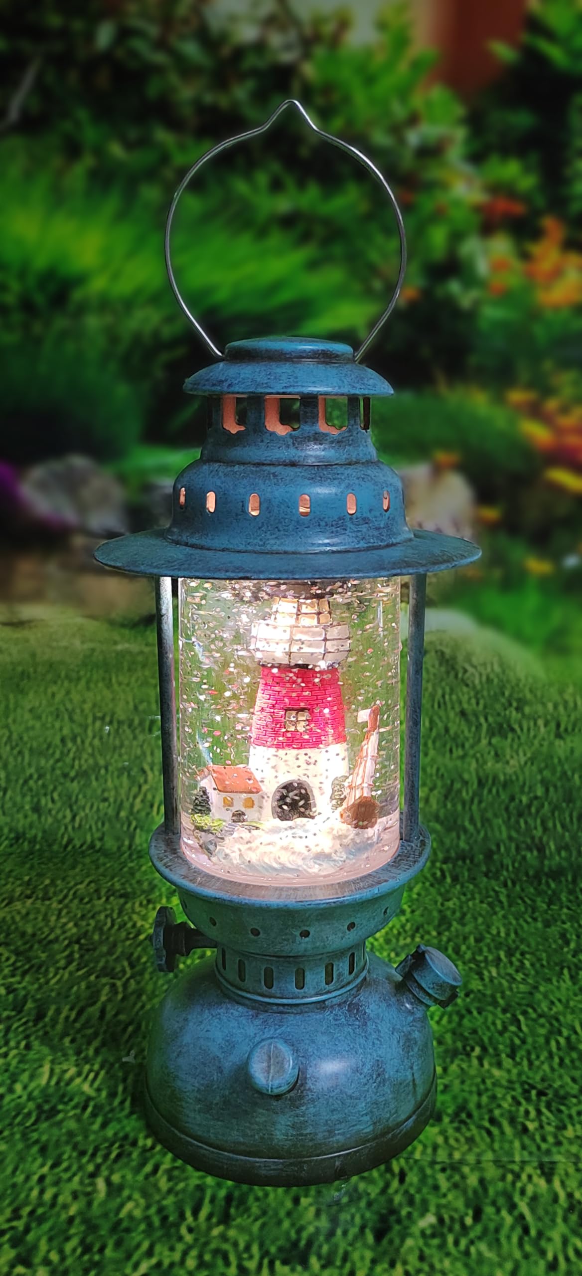 Amazon.com: Vintage Lighthouse Water Lantern LED Lights Aqua Blue